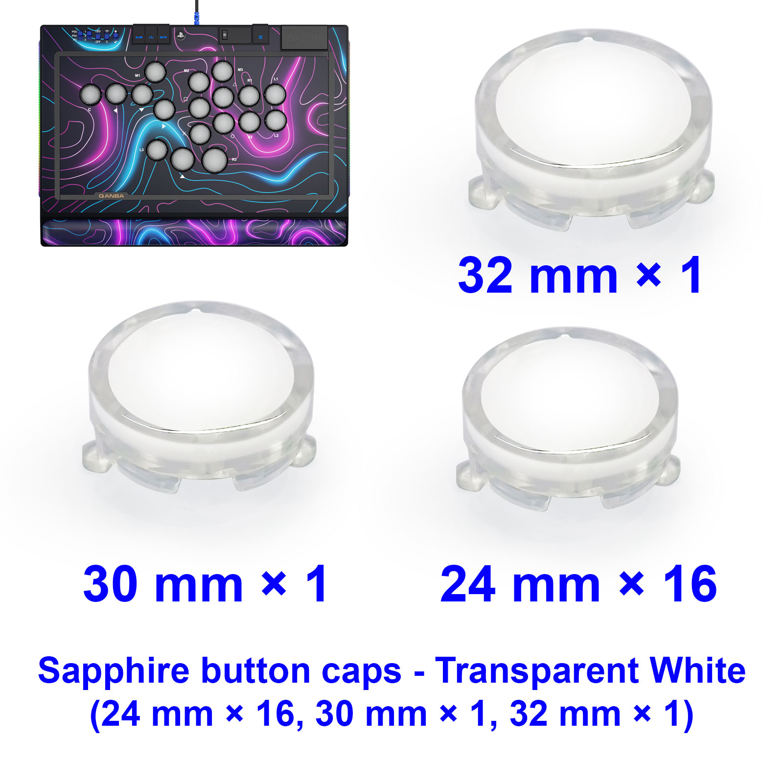Joystick Arcade Parts - QANBA SAPPHIRE S1 Button Cap Arcade