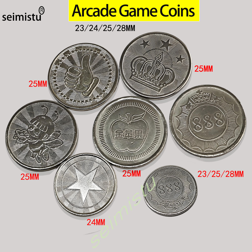 Arcade Vending & Laundry - 100pcs Stainless Steel 23/24/25mm Tokens Crown